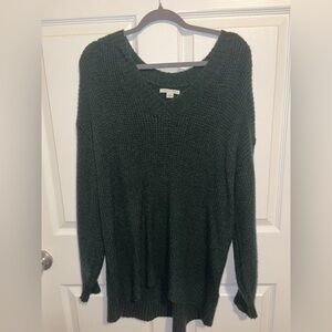 Women's V-Neck Sweater - Dark Green